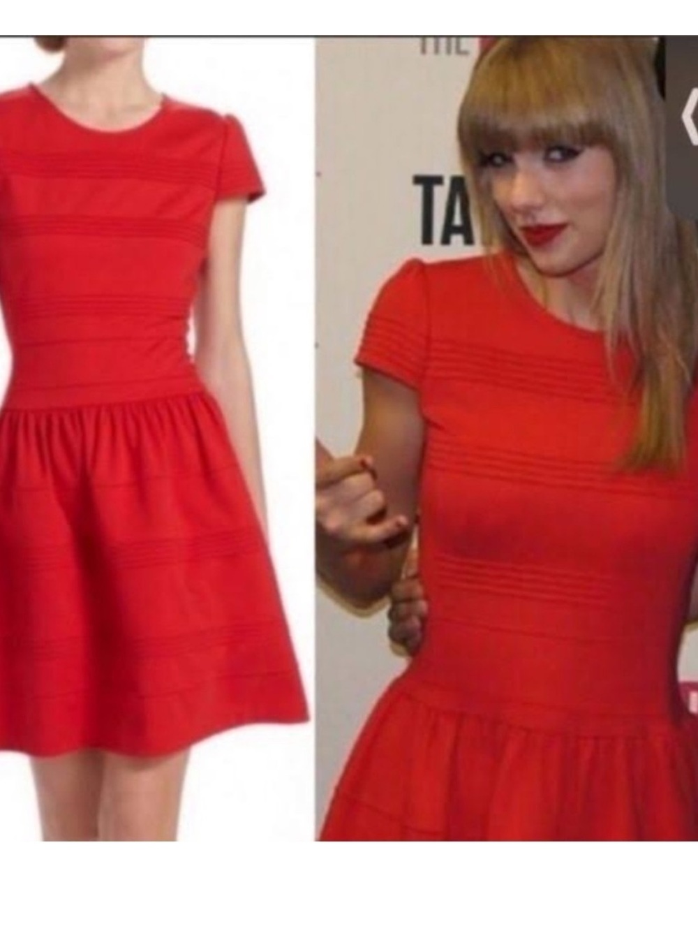 ANTHROPOLOGIE Girls From Savoy RED SKATER DRESS Taylor Swift size 4 zip back